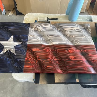 Custom wooden Texas flag